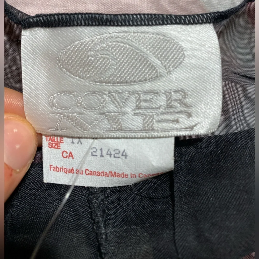NWT Krista Boho Sheer Front Tie Coverup Beach Pool Swim Suit Black Pants Size 1X - Picture 5 of 7